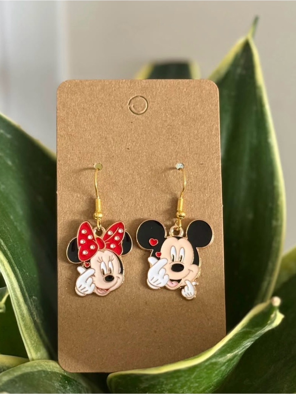 Mickey & Minnie Red Bow 🫰🏻 Drop Earrings